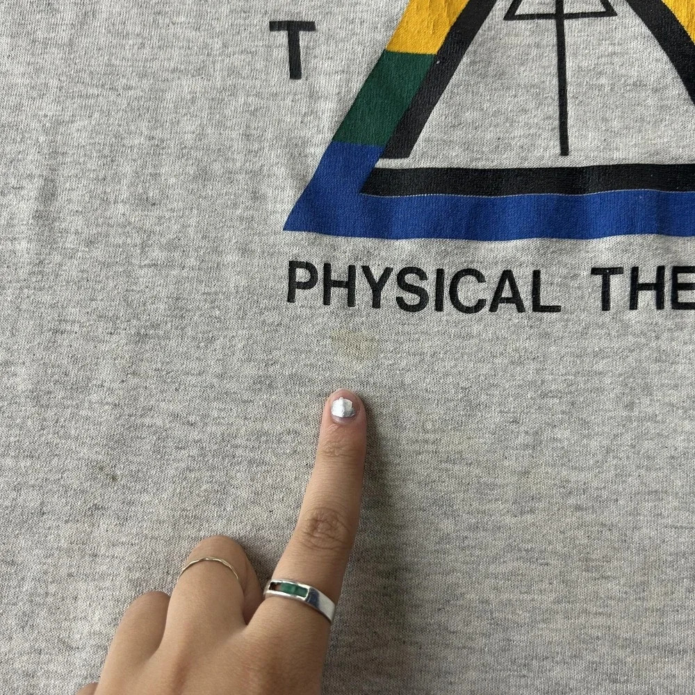 Vintage Trident Physical Therapy Shirt Mens 2XL Gray Pride Rainbow Tee T-Shirt